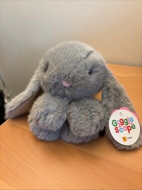 Giggle Scape Plush Gray Bunny - Soft Small Pets Toy
